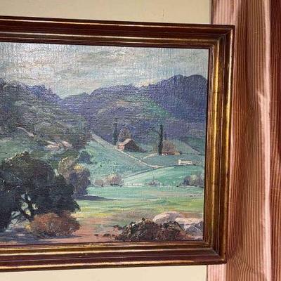 Burnette signed landscape oil on board