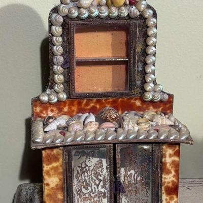 Victorian shellwork miniature dresser