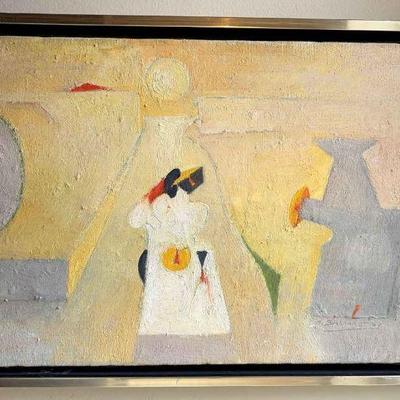 1969 hans gustav burkhardt sunday morning" oil on canvas