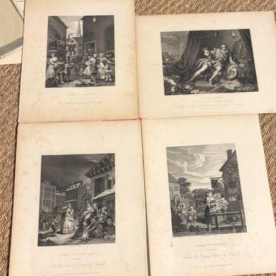 Four william hogarth etchings assorted titles