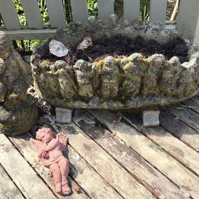 Angel cement planter