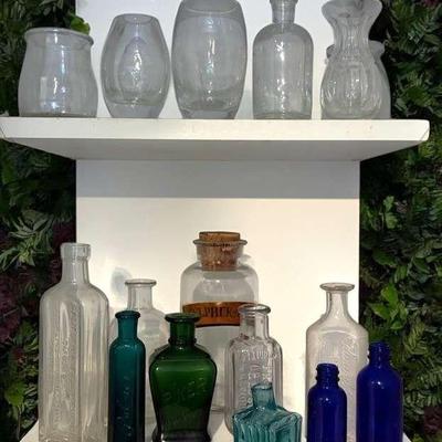 Antique pharmacy bottles
