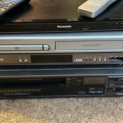 Assorted VCR Players and BlueRay Player 