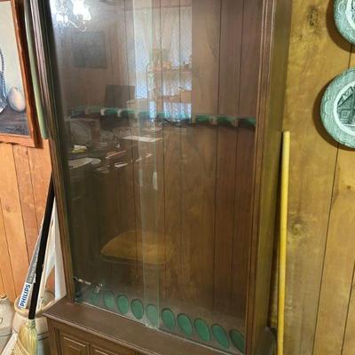 Locking Wood and Glass Gun Cabinet (Holds 10)
