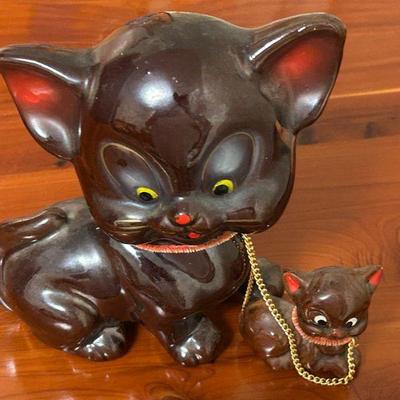 Chained Cat Figurines 