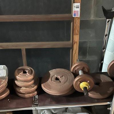 Vintage Weight Set and Weight Bench