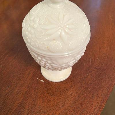 Milk Glass Candy Dish 