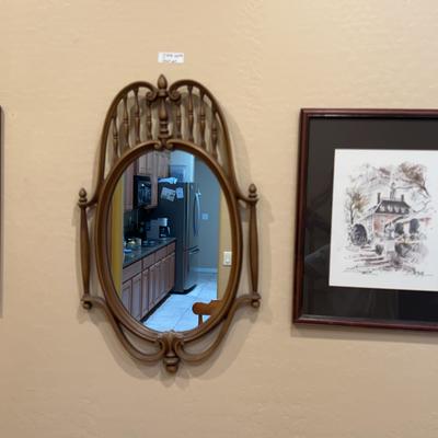 Vintage Wall Art & Decorative Mirror Cabinet Set – 3-Piece