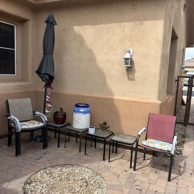 Charming Patio Set with Tables, Chairs & Garden Décor