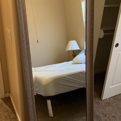 Full-Length Standing Mirror with Rustic Frame
