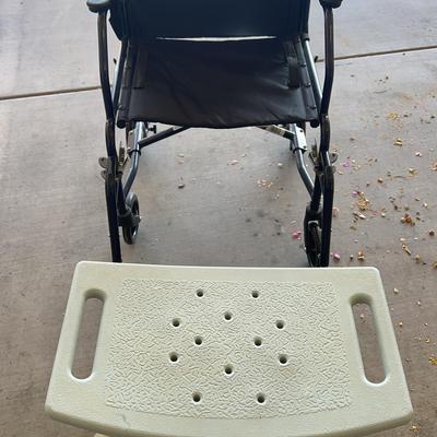 Lightweight Transport Wheelchair & Adjustable Shower Bench