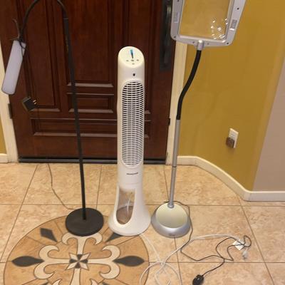 Floor Lamp, Magnifying Lamp & Honeywell QuietSet Tower Fan Bundle