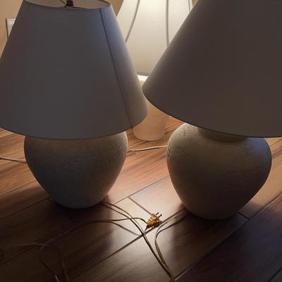 Set of 3 Ceramic Table Lamps – Matching Pair + Coordinating Accent Lamp
