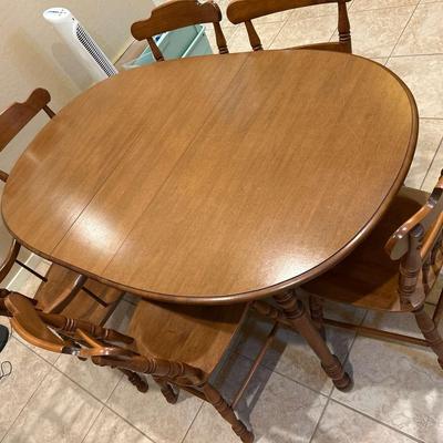 Vintage Solid Wood Dining Table & 6 Chairs Set