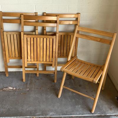 Four Wooden Folding Chairs
