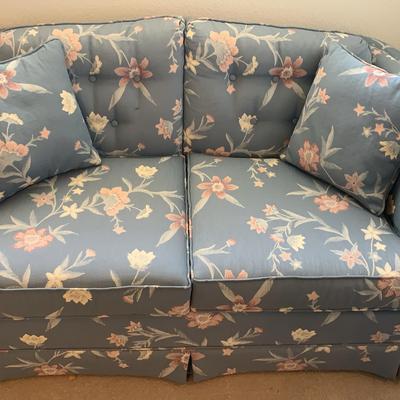 Blue Floral Love Seat