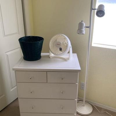 Dresser, Lamp And Fan