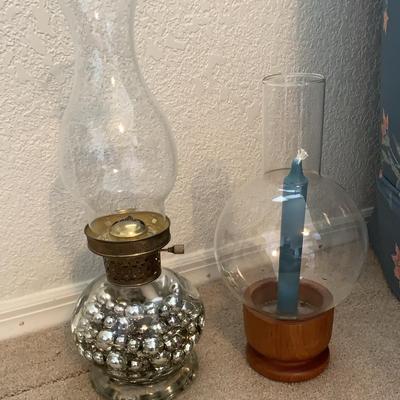 Hurricane Lamp And Candle Holder
