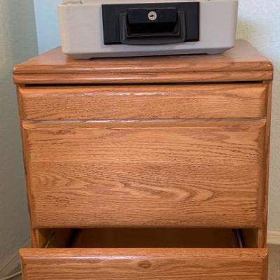 Wood Filing Cabinet And Security Box