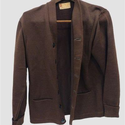 BROWN VINTAGE REGISTERED LETTERMEN'S SWEATER