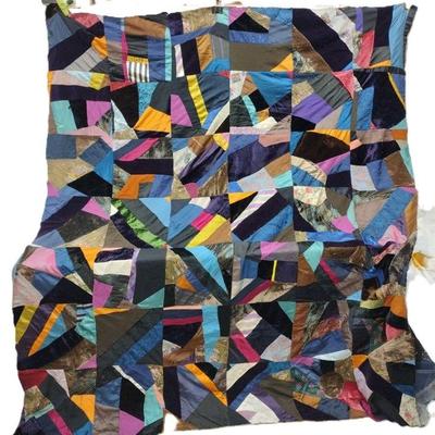 ANTIQUE CRAZY QUILT TOP