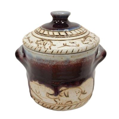SIGNED STUDIO POTTERY JAR WITH LID