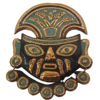 STAMPED COPPER AZTEC WALL MASK
