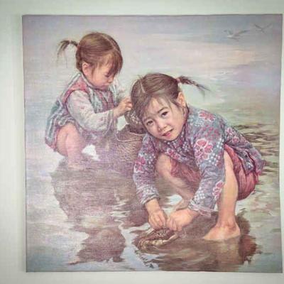 Print of Two Asian Girls Signed

