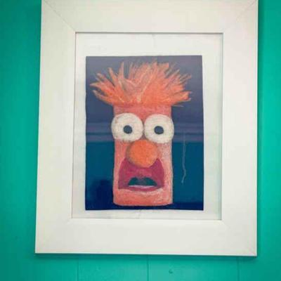Framed Felt Image of Beeker From The Muppets

