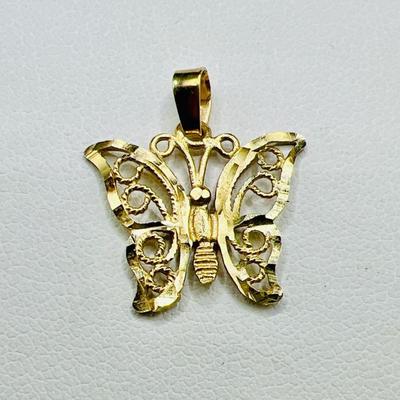 14KT Gold Butterfly Pendant
