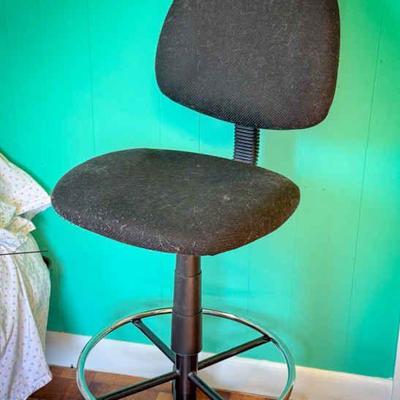 Black Adjustable Drafting Chair with Foot Ring
