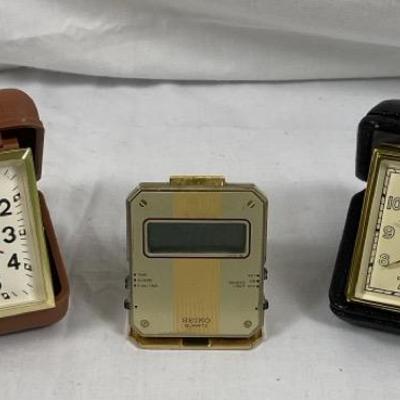 Vintage Travel Alarm Clock Lot – Westclox, Seth Thomas & Seiko Quartz