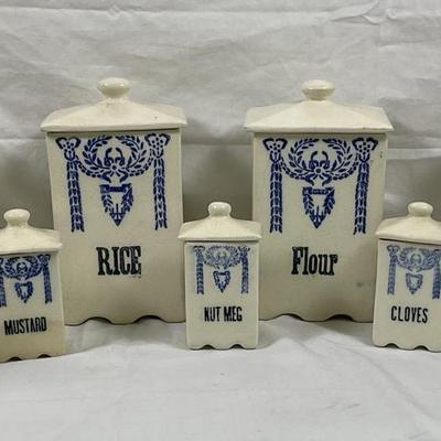 Antique PD Home and Garden Pitcher – Primitive Porcelain with Blue Windmill & Floral Design