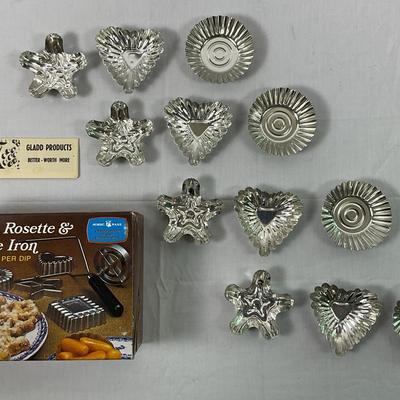 Vintage Nordic Ware Rosette & Timbale Iron Set + “Ekte Norsk” Sandbakkel Tins – Scandinavian Cookie 