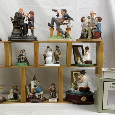 Collection of Norman Rockwell Figurines + ‘332 Magazine Covers’ Book by Christopher Finch