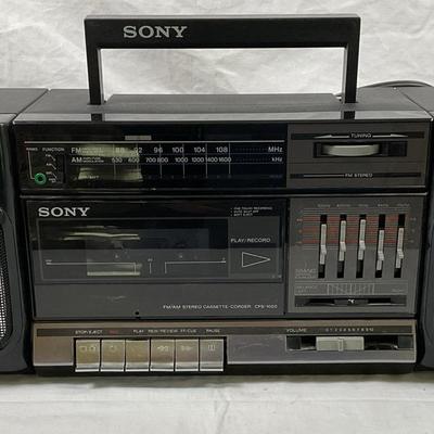 Vintage Sony CFS-1000 Portable AM/FM Stereo Radio & Cassette Recorder Boombox – 1980s