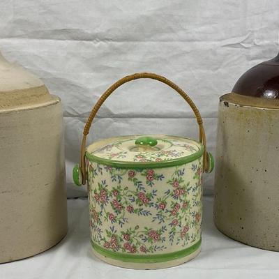 Red Wing Crocks & Japanese Lusterware Biscuit Jar – Vintage Ceramic Lot