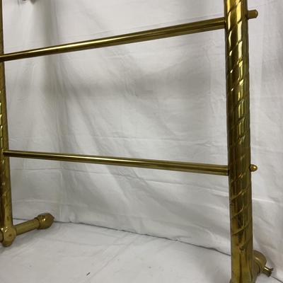 Vintage Martex Floral Queen Blanket (NIB) & Victorian-Style Brass Quilt/Towel Rack