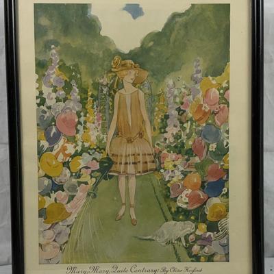 Vintage Framed Nursery & Illustrative Prints – ‘Just a Little Dream’ by Annie Benson Muller & ‘Mary,