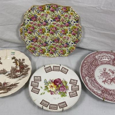 Vintage English Transferware Plates – Johnson Brothers “The Old Mill” & Spode Archive Cranberry Flor