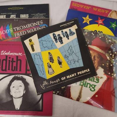 Eclectic Vintage Vinyl Lot – Folk, Broadway, Country, Jazz, Edith Piaf, Bing Crosby & More