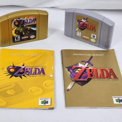 The Legend of Zelda: Majora's Mask Gold Collector’s Edition N64 Cartridge & Ocarina of Time Box – Ic