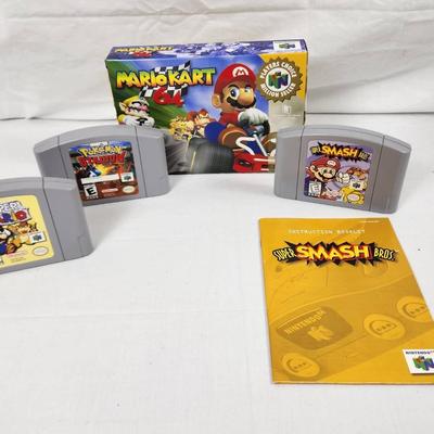 Mario Kart 64, Pokémon Stadium, Super Smash Bros., & Paper Mario – Iconic Nintendo 64 Game Cartridge
