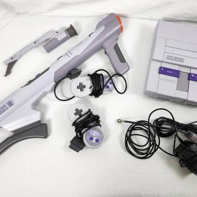Super Nintendo Console with Super Scope 6 (No Receiver) + Game Cartridge Bundle