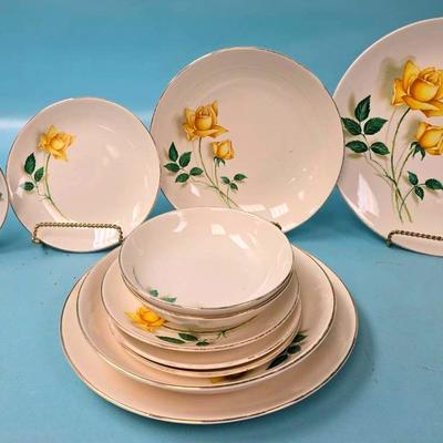 "Canonsburg Pottery" Rose Pattern Dinnerware 