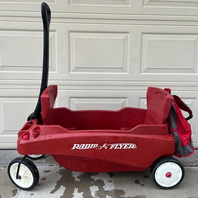 Radio Flyer Plastic Two-Seat, Covered Wagon w/Removable Backpack