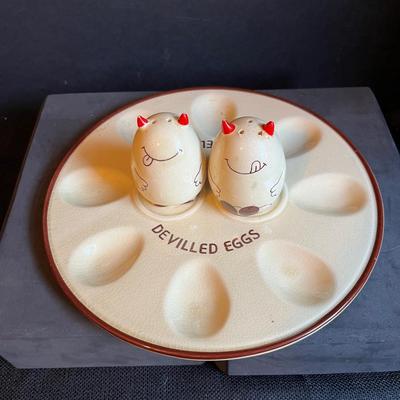 Vintage Deviled Egg Serving Set