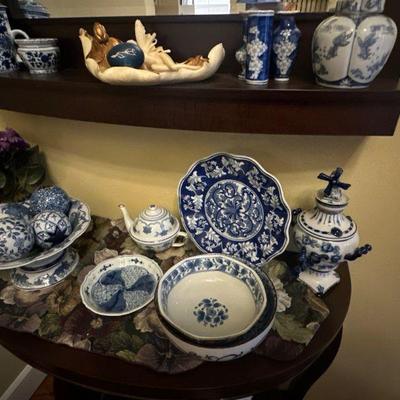 Blue china set