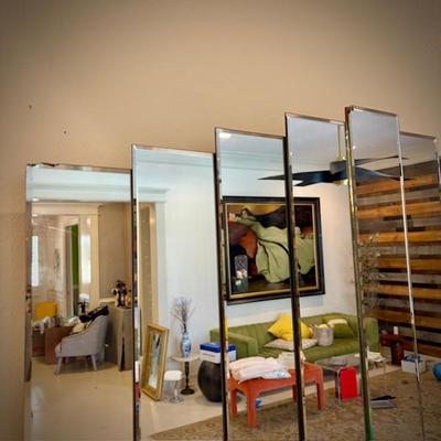 Vintage art deco beveled wall mirror