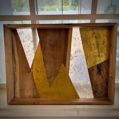 Wood, resin, gold leaf tray